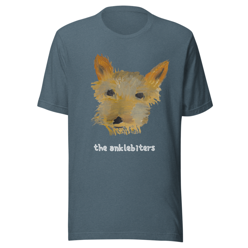 A t-shirt featuring a portrait of Winston, painted by his hooman.

Made of Cotton and Polyester. 